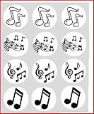 12 Music Notes rice paper fairy / cup cake 40mm toppers pre cut decoration