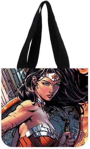 Custom Wonder Woman 100% Canvas Tote Bag Carrying Shopping Grocery Bags High Quality Handbag（two Sides）