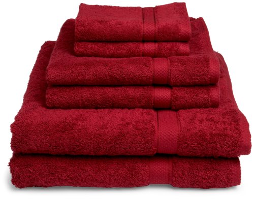 Pike Street 725-Gram 100-Percent Egyptian Cotton 6-Piece Towel Set, Brick
