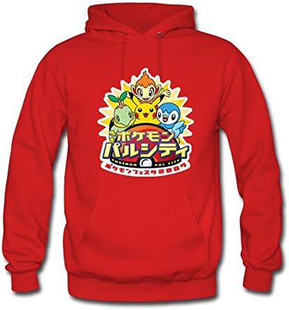 MeowStore Men's Japan Cartoon Pokemon Cute Pets Hoodies Coat X-Large Red