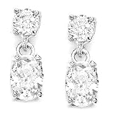 Sterling Silver Cubic Zirconia Rhodium Plated Earring