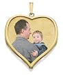 Custom Photo Heart Pendant - 14K Yellow Gold Large Heart with Bezel Frame Photo Pendant Picture Charm Created from Your Favorite Photo
