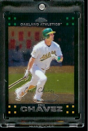 2007 Topps Chrome #208 Eric Chavez Oakland Athletics Baseball Card - Mint Condition - Shipped In Protective Display Case !