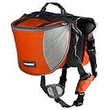 Cade Outdoor Hiking Camping Training Adjustable Dog Saddle-harness Bag Large Capacity Dog Backpack with Reflective Stripe(m, Orange)