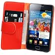AIO Rouge Portefeuille Housse Etui Cuir Pu pour Samsung Galaxy S2 i9100 + Film