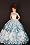 Blue Ball Gown with Light Blue Sequined Lace Details Made to Fit the Barbie Doll