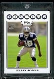 2008 Topps # 349 Felix Jones ( Arkansas ) RC - Rookie Card - Dallas Cowboys - NFL Trading Cards in a Protective Display Case!