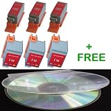 6 Pack Compatible Canon 3 BCI-15 Black and 3 BCI-16 color Ink Cartridges for Canon PIXMA iP90 PIXMA iP90V Printers 47 GB DVDR in Clam Shell Jewel Box