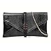 BMC Womens Two-Toned Faux Leather Snakeskin Envelope Clutch Fashion Handbag