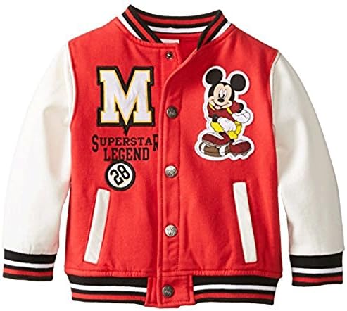 Disney Baby Boys' Mickey Mouse 2 Piece Fleece Jacket Set, Chinese Red, 24 Months