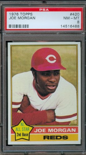 1976 Topps #420 Joe Morgan Cincinnati Reds Baseball Card PSA 8 NM-MT