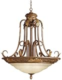 Gold Crackle Large Pendant Chandelier
