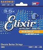 Elixir&reg; Strings Electric Guitar Strings with NANOWEB&reg; Coating, Light (.010-.046)