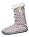 Noble Mount Womens Cable Knit Button Accent Indoor Boot Slippers