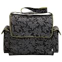 OiOi Black Floral Jacquard Messenger Diaper Bag