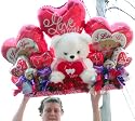 GIANT 40" 3-FEET-LONG " I LOVE YOU " BALLOON BOUQUET - 26 Total Balloons and Large Soft Teddy Bear in a ONE-PIECE - ABSOLUTELY HUGE GIFT
