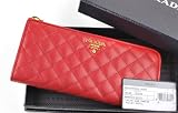 「A プラダ/PRADA キルティングレザーL字ファスナー長財布 1M1183 FUOCO」の画像