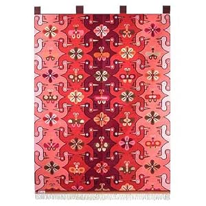 Wool tapestry, 'Birds and Flowers'