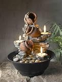 Tavolo Luci Mini Pot Tabletop Fountain with Candle