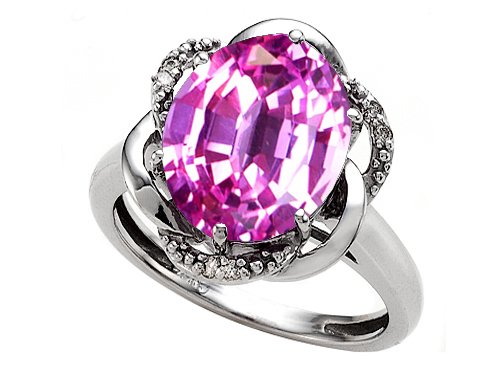 5.03 cttw Lab Created Oval Pink Sapphire and Diamond Ring LIFETIME WARRANTY