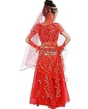 Astage Big Girls` Belly Dance Carnival Dancing Dress Red S-M