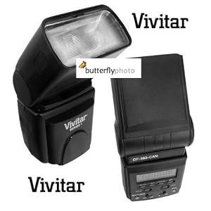 Vivitar DF-383 DEDICATED ETTL LCD BOUNCE AND ZOOM FLASH For Canon EOS Rebel XT XTI XSI T1I 1Ds 1D 20D 5D 300D 350D 450D 400D II 10D T2 TI K2 GII 7N 7NE 20D 30D 40D 50D 1000D 550D