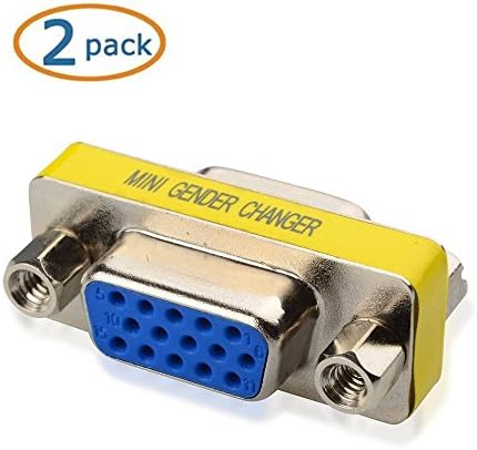 KKM DB New 15 HD/DB/15 VGA/SVGA KVM Gender Changer Adapter Female to Female(F-F),SVGA Connector Pack of 2