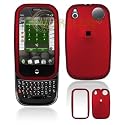 Palm PRE Cell Phone Rubber Feel Red Protective Case Faceplate Cover