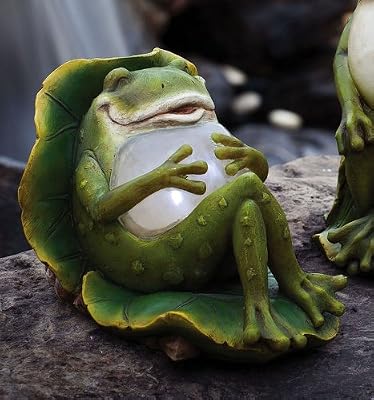 Solar Relaxing Frog Statuary