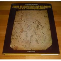 Risse zu Hinterglas-Bildern aus dem 18. und 19. Jahrhundert.
