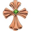 14K Rose Gold Emerald Cross Pendant