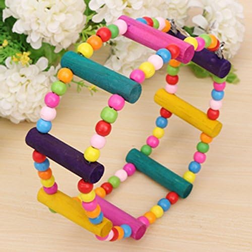 Pet Bird Wooden Swing Flexible Pet Climb Ladder Bird Parrot Stands Holder Toys