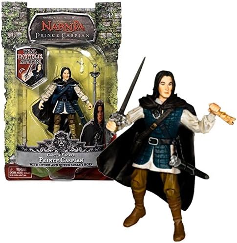 Jakks Pacific Year 2007 Disney Movie Series "The Chronicles of Narnia - Prince Caspian" 4 Inch Tall Action Figure - Castle Escape PRINCE CASPIAN with Removable Cape, Sword, Sheath and Queen Susan's Horn