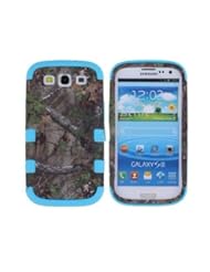 XYUN 3-pieces Triple Layer Hybrid Real Tree Camo Hybrid Hard Case Cover for Samsung Galaxy S3 Iii I9300 (Blue)