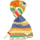 Striped Wool Scarf for Women-Women's Multicoloured Lambswool Winter Scarf Made by Johnstons in Scotland- Ladies Scarf