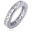 Lovers Promise: Sterling Silver Full Eternity Promise Ring with CZ Diamond