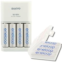 Sanyo Eneloop Schnellladeger�t MQR06 mit LED-Anzeige + 8 x Eneloop AA - Akkus ( NEUESTE VERSION HR-3UTGA - 50% mehr LEBENSDAUER - bis 1500 LADEZYKLEN ) in speziellen, hochwertigen Akkuboxen der Akku-Onlinehandel GmbH