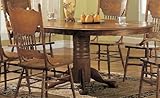 Pedestal Dining Table with Empire Design Base Oak Finish