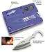 Tool Logic SVC1B Survival Card I,Tool Card With Knife, Fire Starter, Whistle, Compass And Lens, Translucent Blue