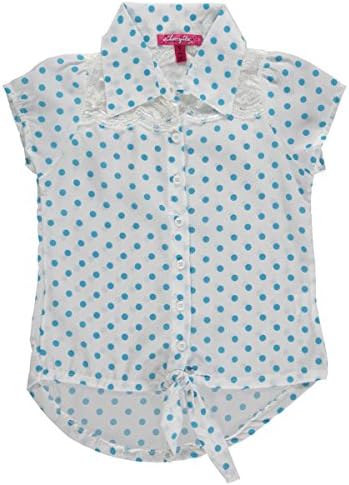 Cherry Stix Big Girls' "Polka Tie" Blouse - white, 14 - 16