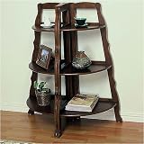 Warm Cherry Small Corner Bookcase