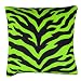 Lime Zebra Square Pillow