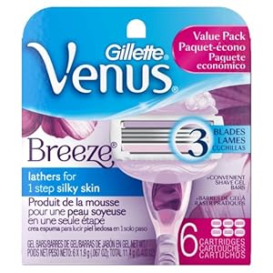 Gillette Venus Breeze Women's Tropical Scented Razor Blade Refills 6 Count
