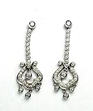 Diamond Earrings Fine Earrings 1.36k G.V.V.S Brilliant Diamonds on 18k White Gold Chandelier with Post Earrings Made in Italy