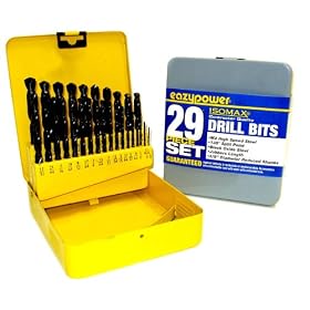 Eazypower 86789 29-Piece 1/16-Inch-1/2-Inch Black Oxide 135-Degree Split Point M2 High Speed Steel Drill Bit Set
