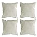 Deconovo Decorative Cushion Cover for Patio Chair - Faux Linen, Square Throw Pillow Case (Cream, 18x18 in, Set of 4)