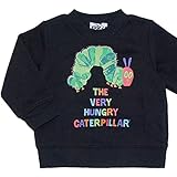 2016年 秋冬 はらぺこあおむし ロゴ プリント 裏起毛トレーナー THE WORLD OF ERIC CARLE ブラック◇95cm