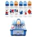 BPA FREE 6-Pack 8oz Printed Bottles with Organizer (Medium Flow Silicone Nipples), Blue
