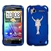 HTC TMOBILE ANDROID SENSATION 4G HARD PLASTIC DESIGN BLUE AND WHITE MICHAEL JACKSON RHINESTONE CRYSTAL BEADS SNAP ON CASE COVER picture