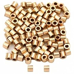 100 14K Gold Filled Crimp Tube Beads Micro Parts 1x1mm
